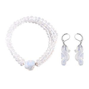 Opalite Carved Seahorse Jewelry Set